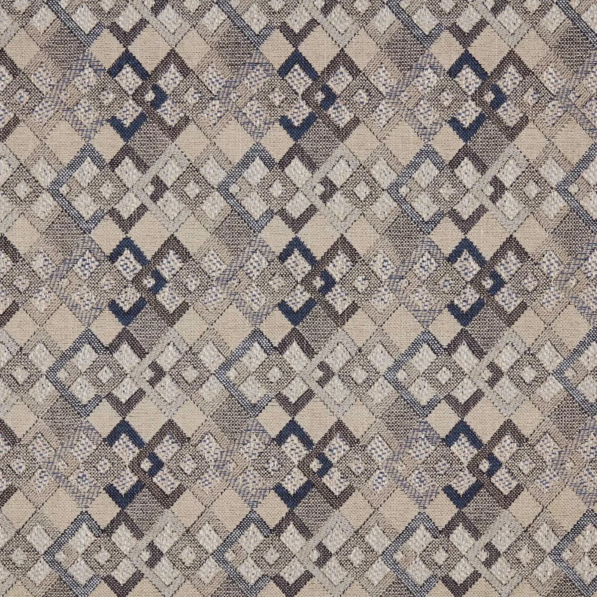 Broadway Fabric - Argyle by black-grey geometric woven fabric from Warwick