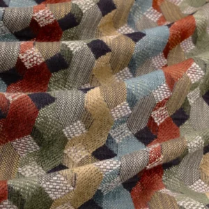 multicolour geometric woven fabric from Warwick