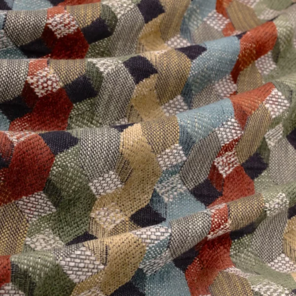 multicolour geometric woven fabric from Warwick