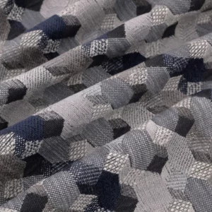 blue geometric woven fabric from Warwick