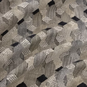 black-grey geometric woven fabric from Warwick