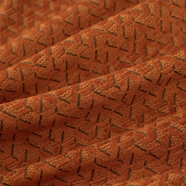 Saigon Fabric - Marmalade by orange geometric woven fabric from Warwick