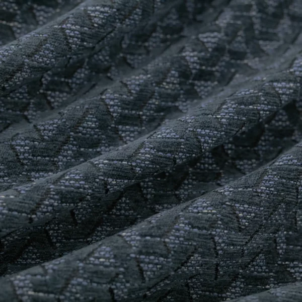 Saigon Fabric - Navy by blue geometric woven fabric from Warwick