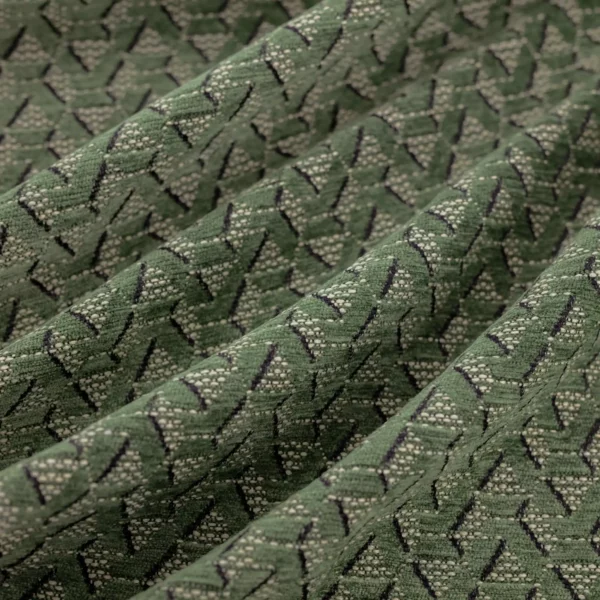 green geometric woven fabric from Warwick