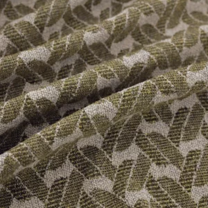 green geometric woven fabric from Warwick