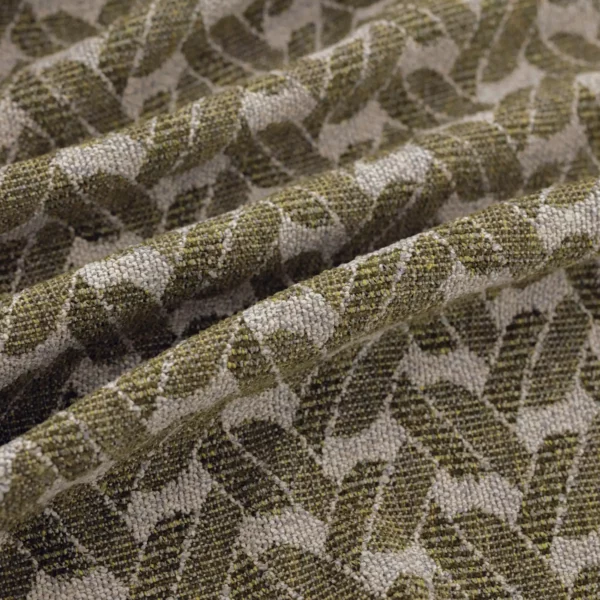 Parade Fabric - Moss by green geometric woven fabric from Warwick