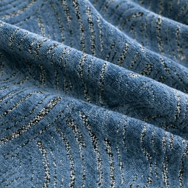 Moulin Fabric - Azure by blue contemporary woven fabric from Warwick