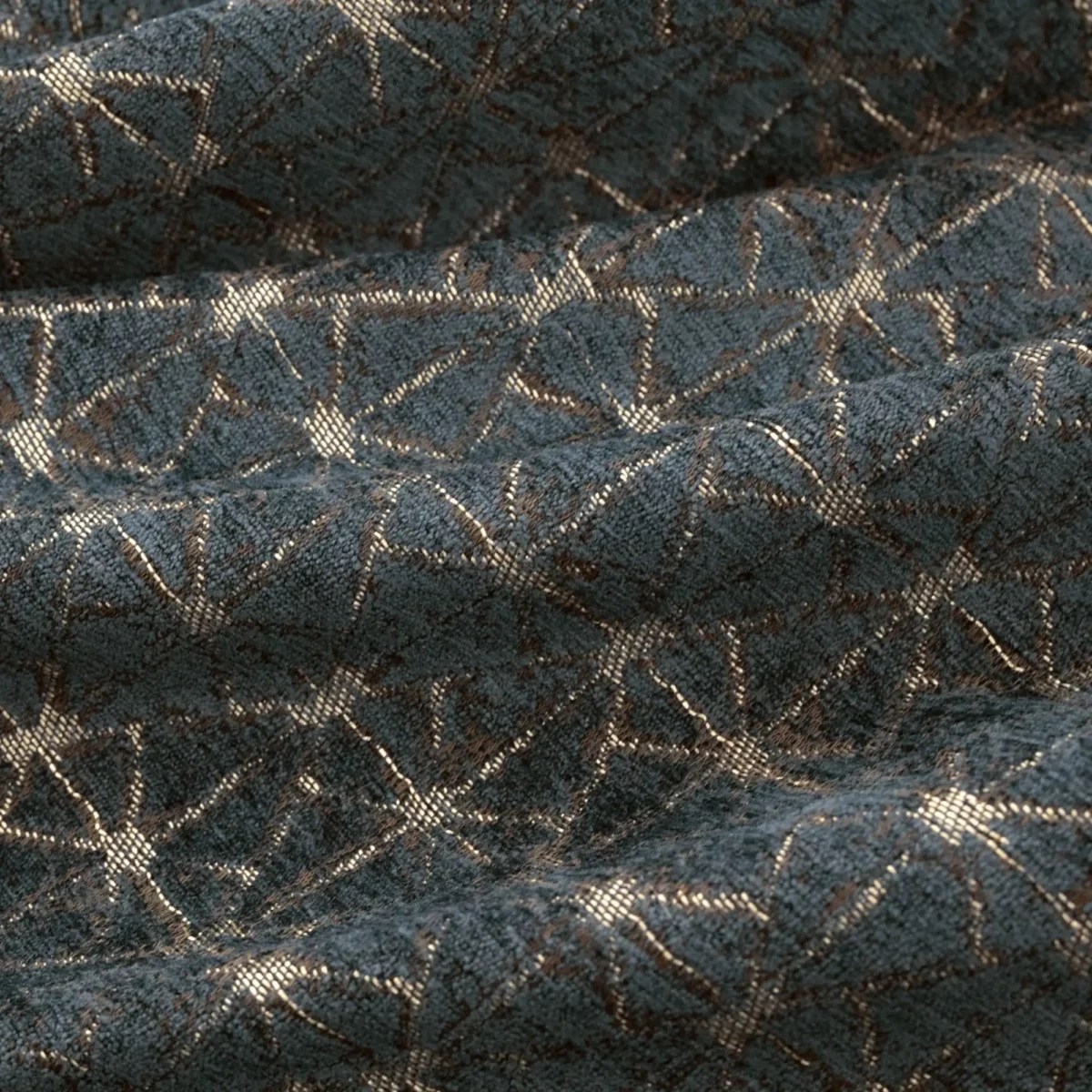 Grease Fabric - Indigo by blue geometric woven fabric from Warwick
