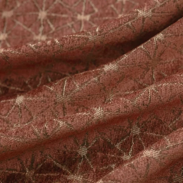 Grease Fabric - Terracotta by red geometric woven fabric from Warwick