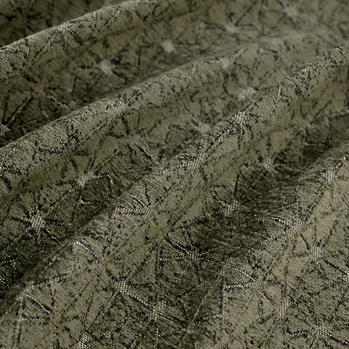green geometric woven fabric from Warwick