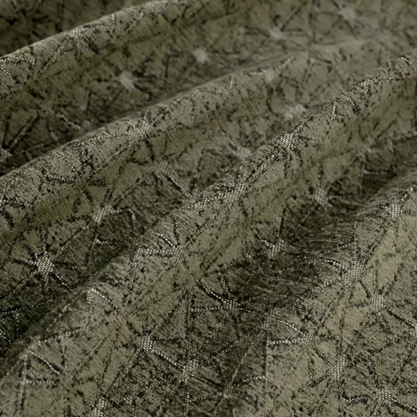 Grease Fabric - Vine by green geometric woven fabric from Warwick