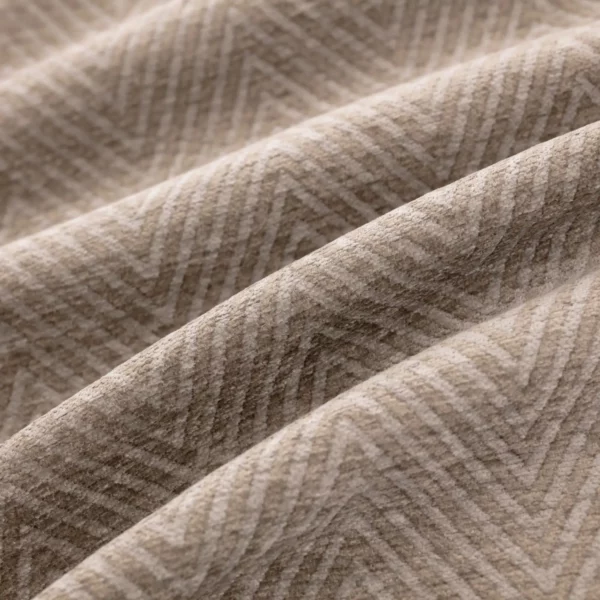 Ginola Fabric - Ecru by black-grey geometric velvet-chenille fabric from Warwick
