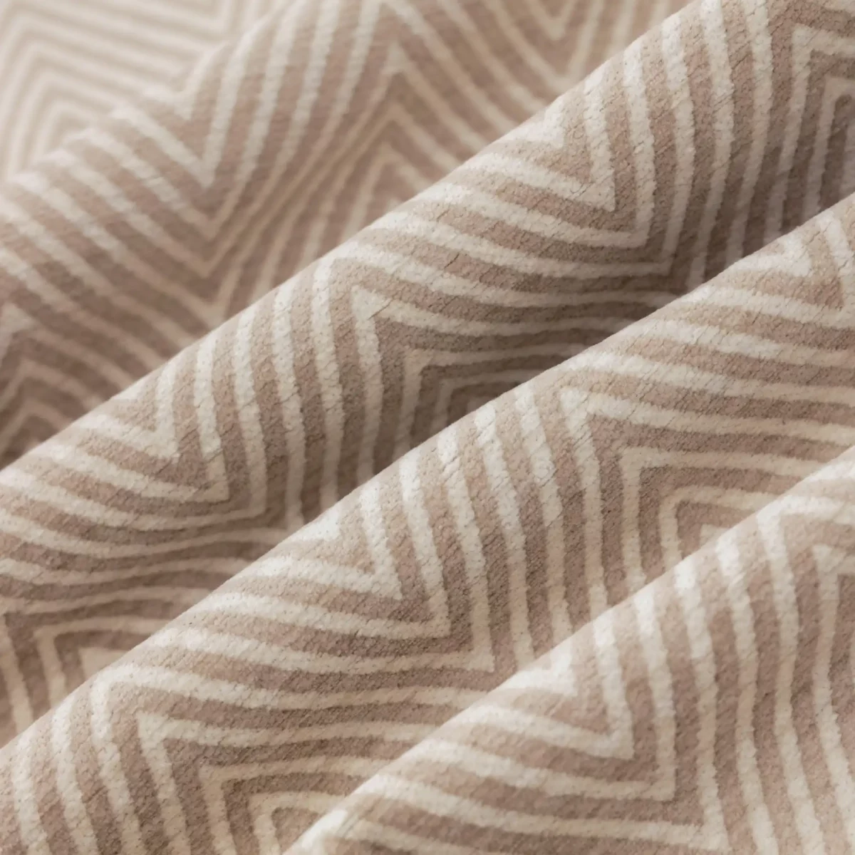 Ginola Fabric - Natural by white geometric velvet-chenille fabric from Warwick