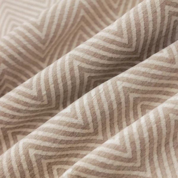 Ginola Fabric - Natural by white geometric velvet-chenille fabric from Warwick