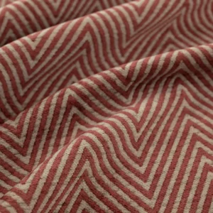 red geometric velvet-chenille fabric from Warwick