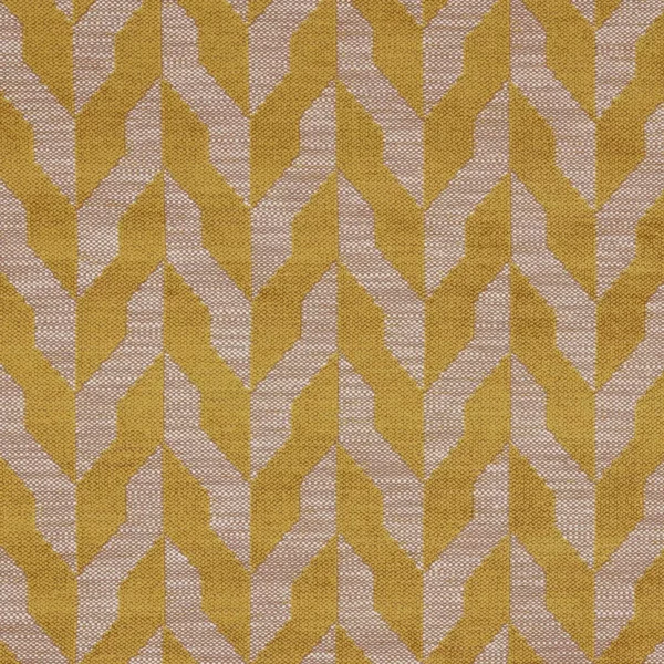 Chicago Fabric - Saffron by yellow geometric woven fabric from Warwick