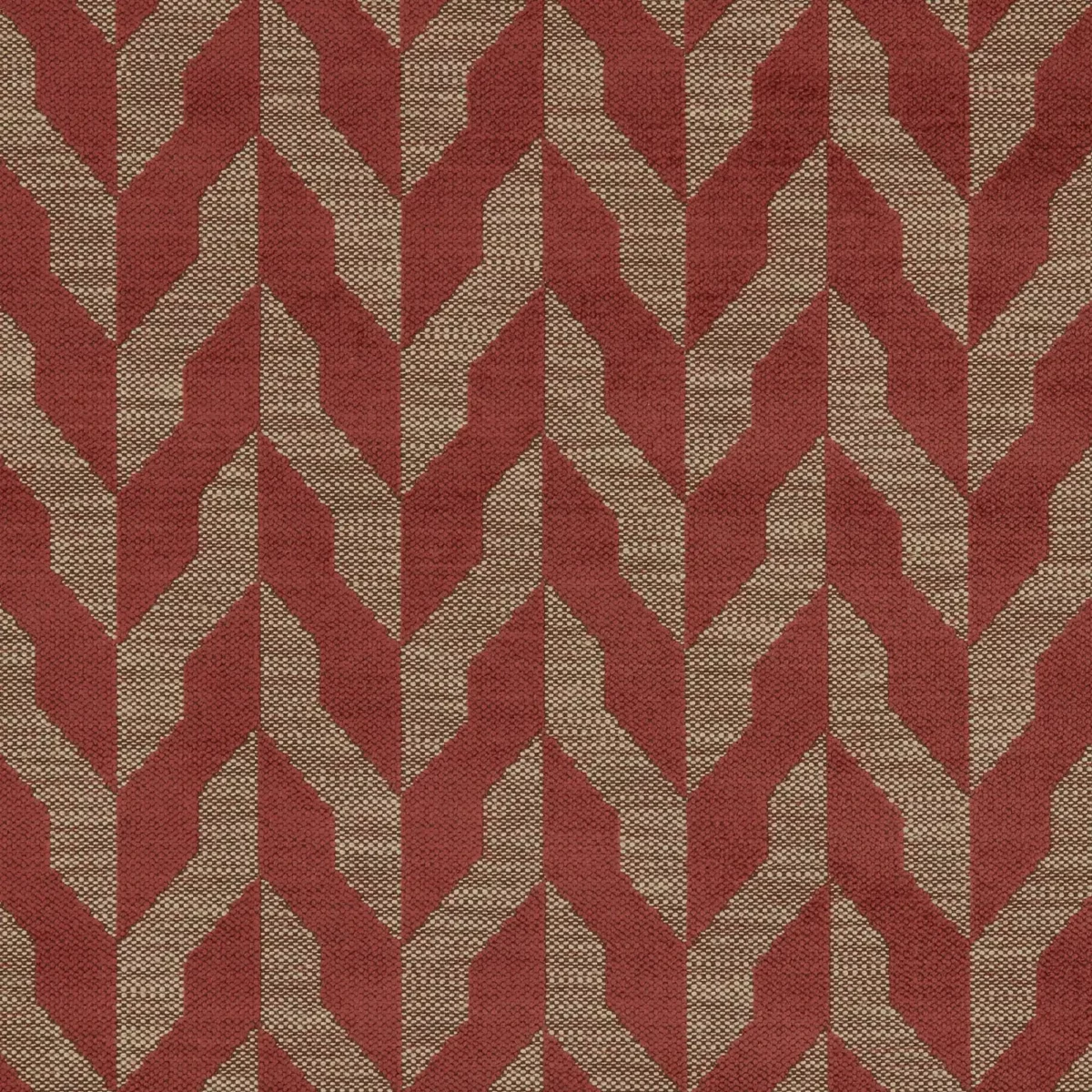 red geometric woven fabric from Warwick
