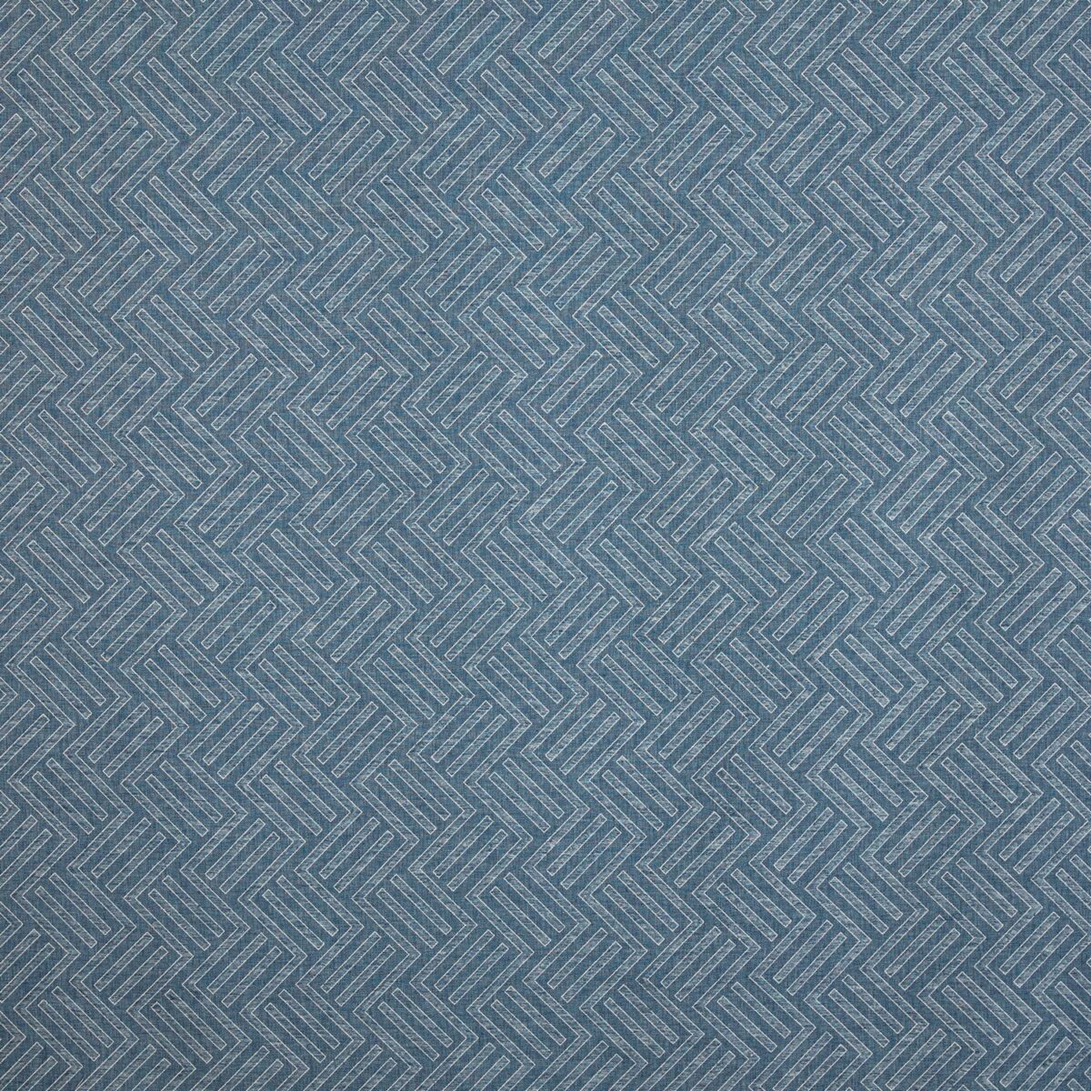 Avesta Fabric - Denim by blue geometric jacquard fabric from Prestigious Textiles