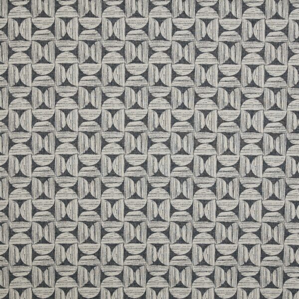 Axel Fabric - Mono by black-grey geometric jacquard fabric from Prestigious Textiles