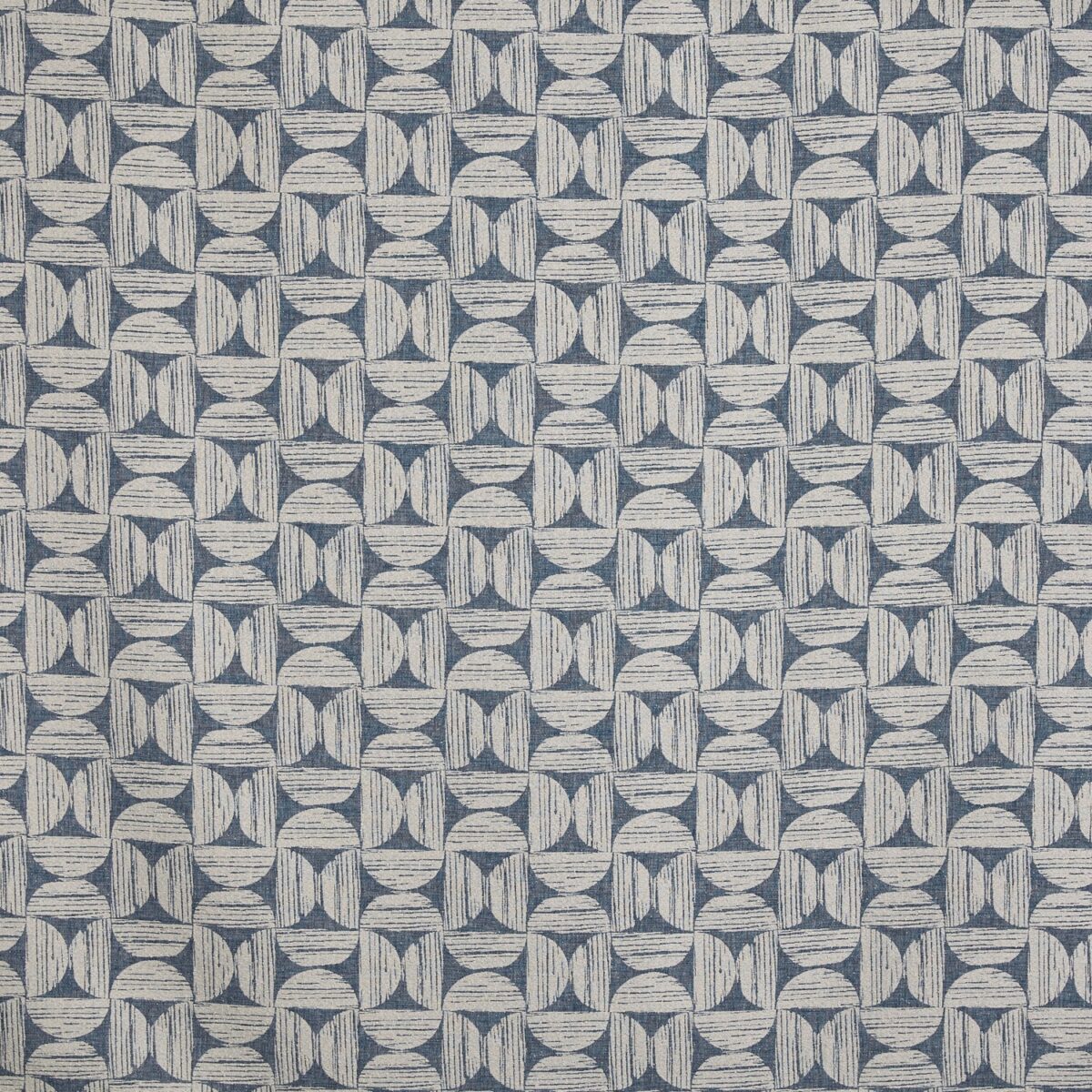 Axel Fabric - Denim by blue geometric jacquard fabric from Prestigious Textiles