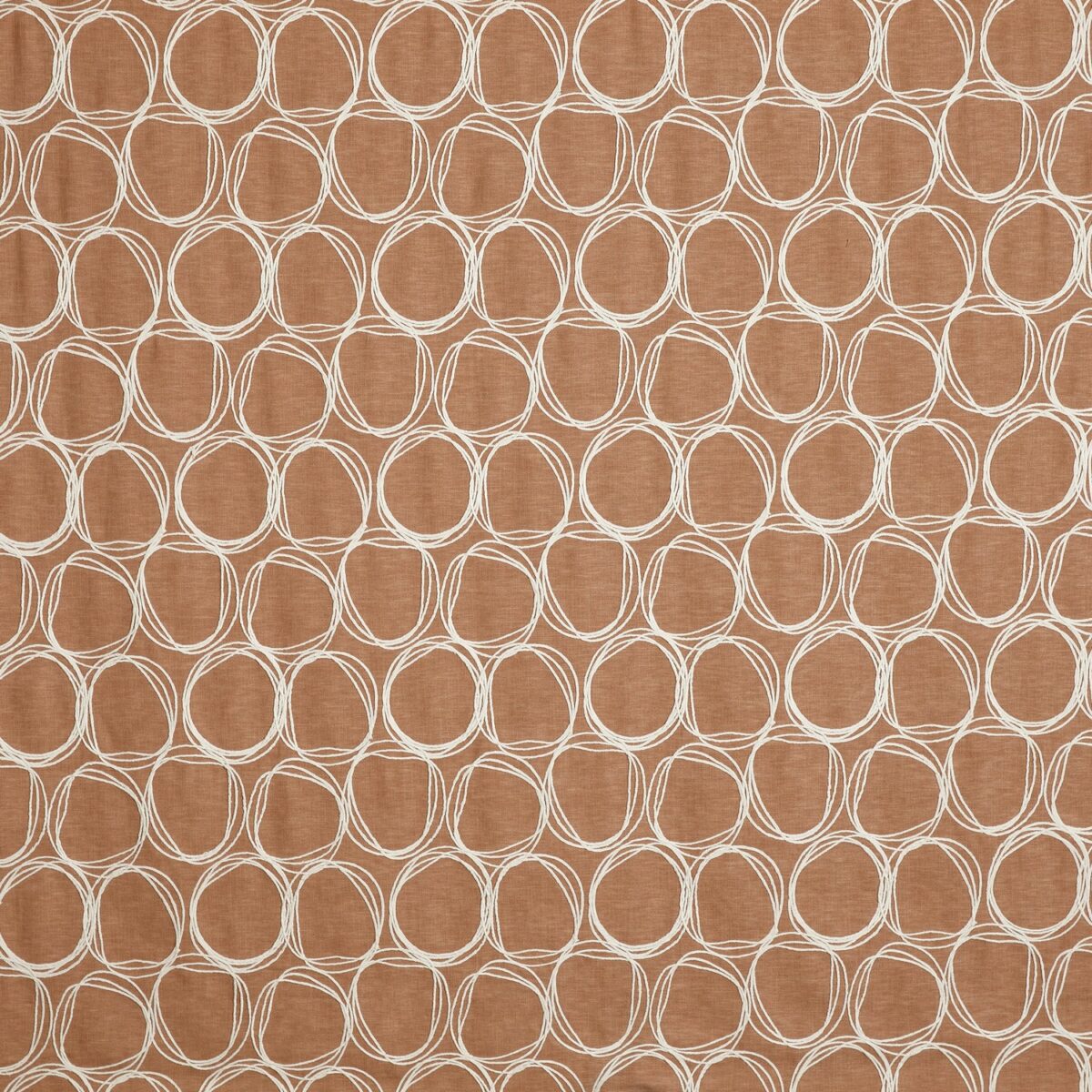 Iver Fabric - Sandstone by orange spotted embroideried fabric from Prestigious Textiles