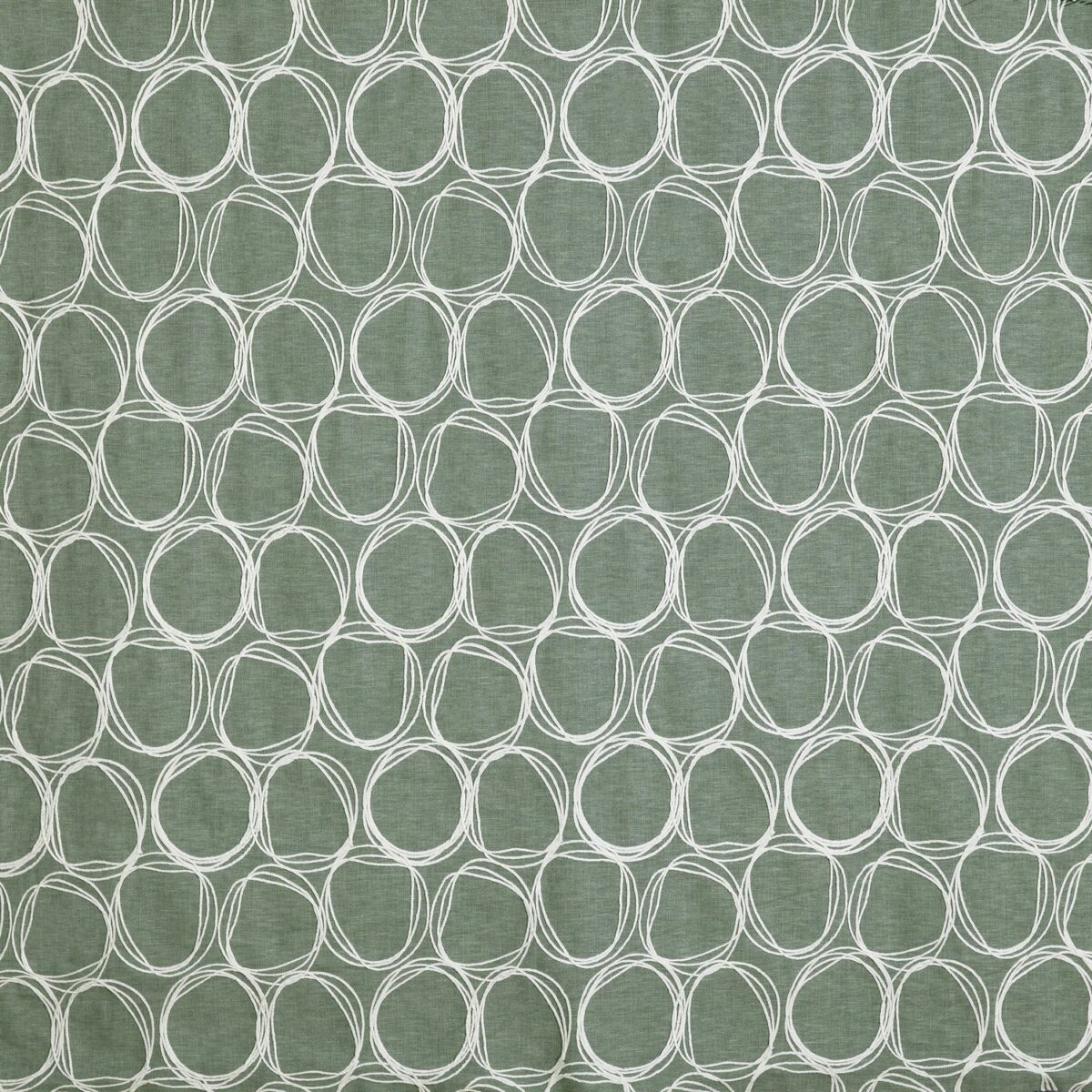 green spotted embroideried fabric from Prestigious Textiles