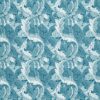 blue botanical jacquard fabric from Clarke & Clarke
