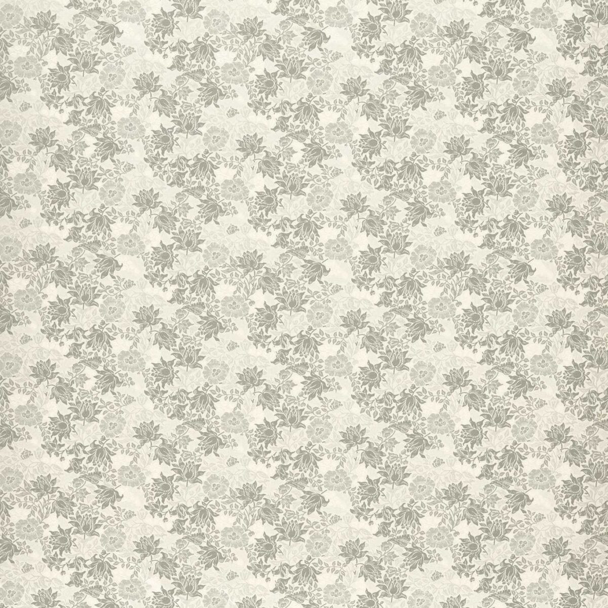 Mallow Jacquard Fabric - Dove / Slate by black-grey botanical jacquard fabric from Clarke & Clarke