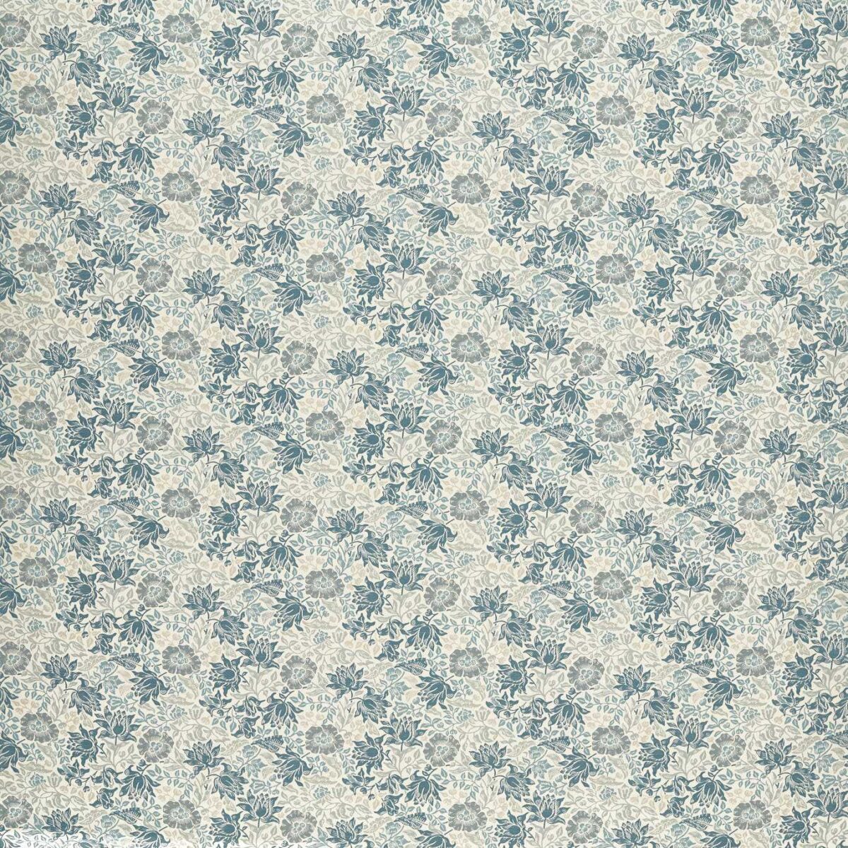 Mallow Jacquard Fabric - Midnight / Denim by blue botanical jacquard fabric from Clarke & Clarke