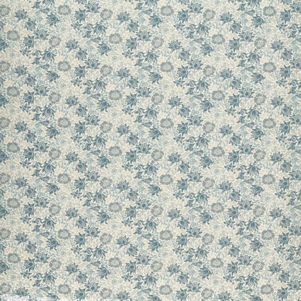 Mallow Jacquard Fabric - Midnight / Denim by blue botanical jacquard fabric from Clarke & Clarke