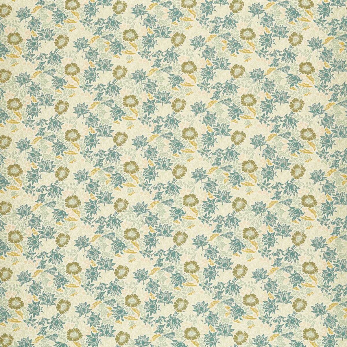 green botanical jacquard fabric from Clarke & Clarke