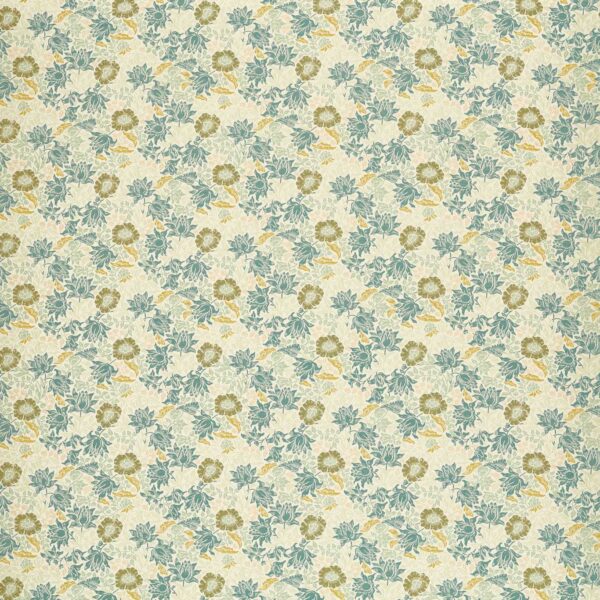 green botanical jacquard fabric from Clarke & Clarke