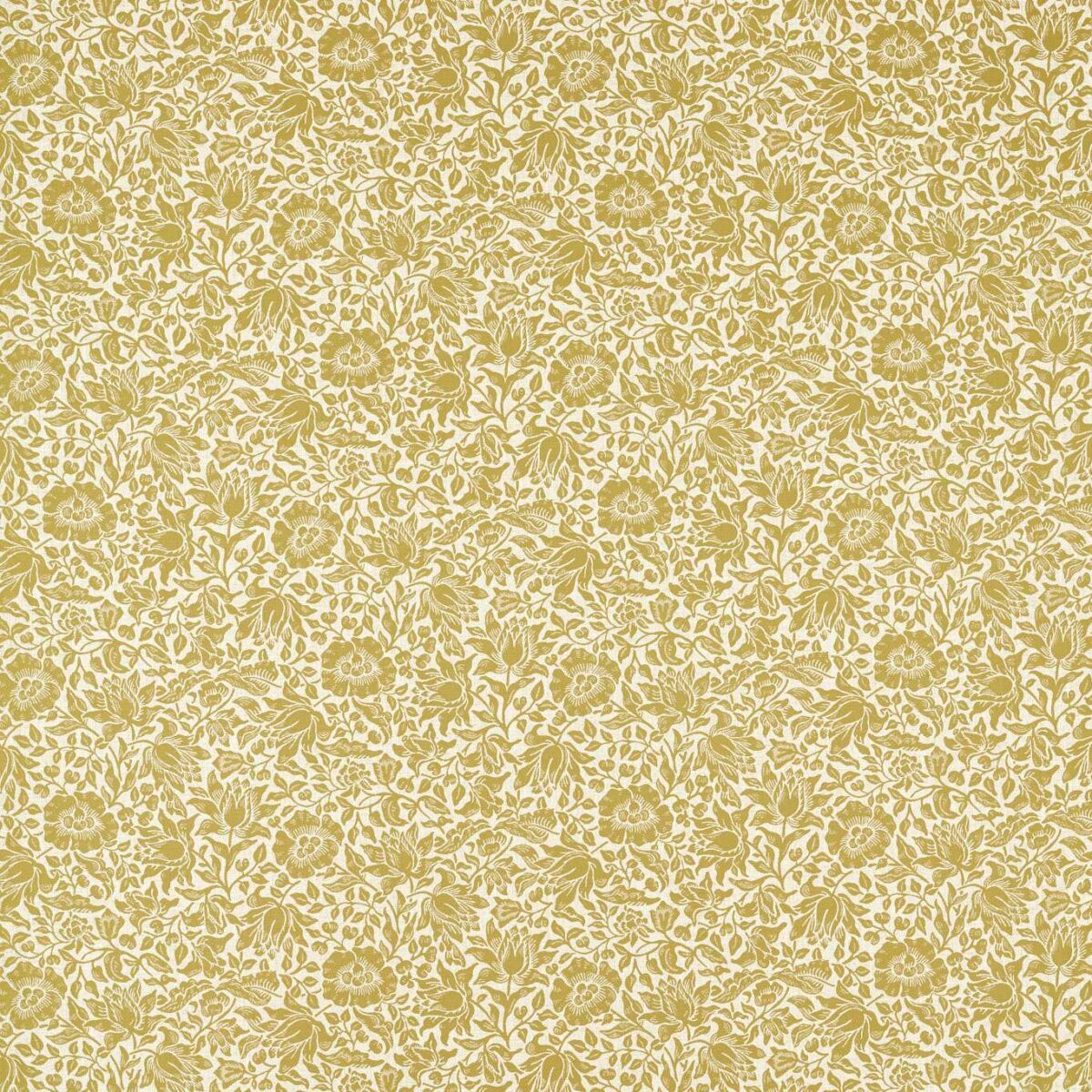 Mallow Weave Fabric - Chartreuse by yellow botanical woven fabric from Clarke & Clarke