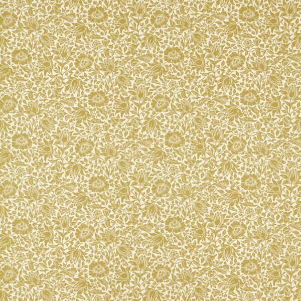 yellow botanical woven fabric from Clarke & Clarke