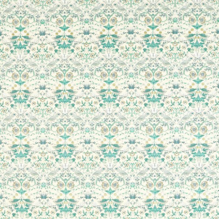 Strawberry Thief Embroidery Fabric - Teal swatch