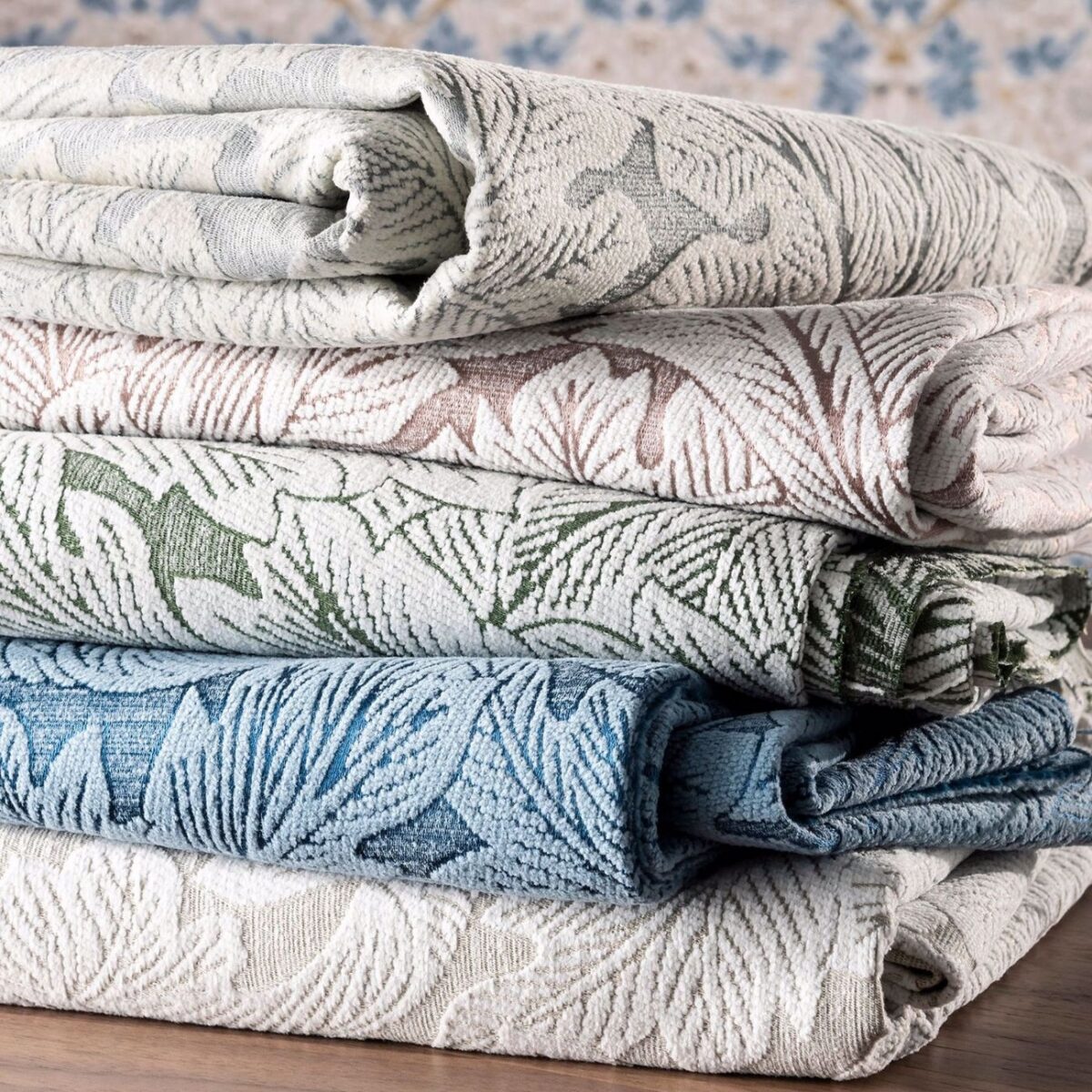 Acanthus Weave Fabric - Denim by Acanthus Weave Fabric - Denim from