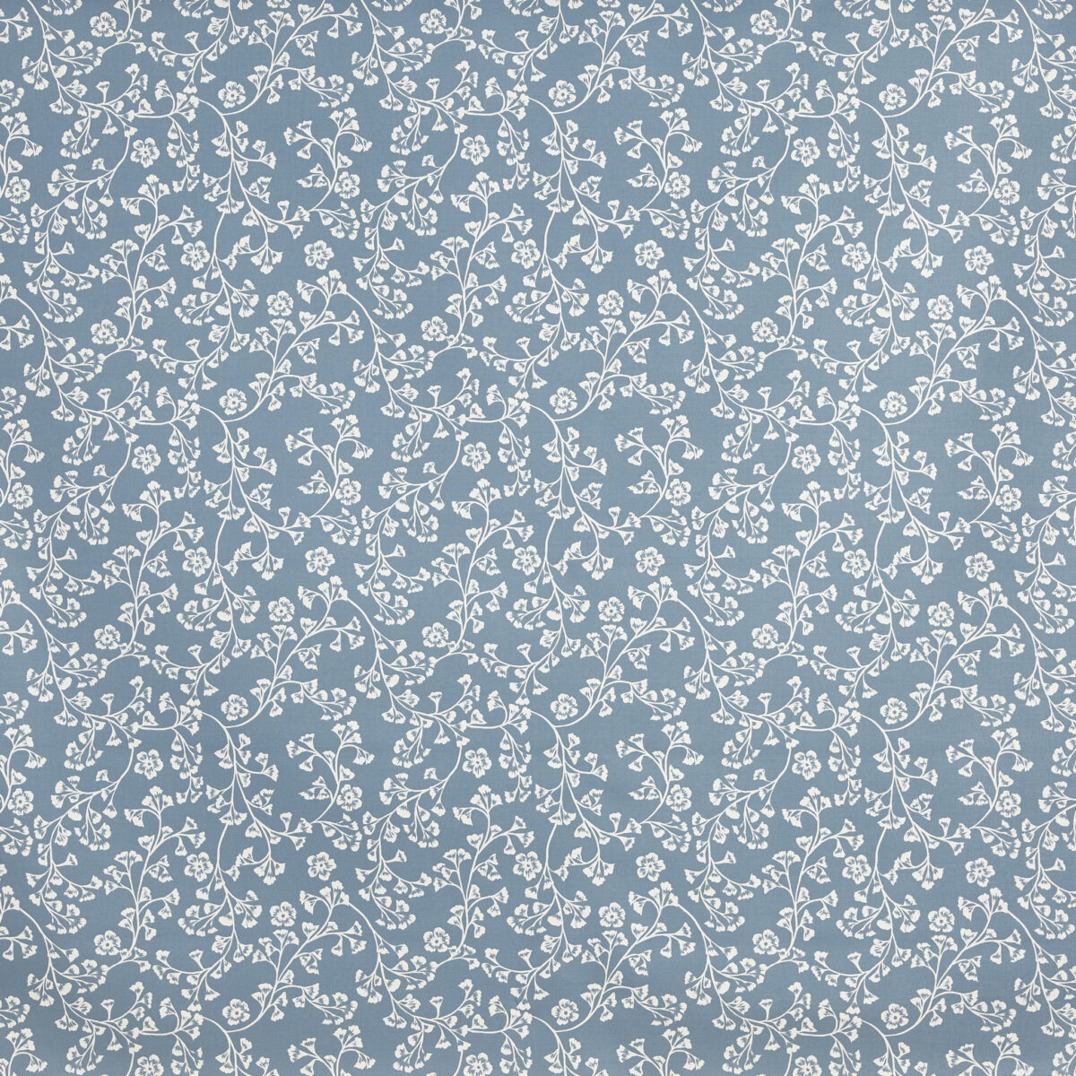 Sade Fabric - Denim by blue botanical printed fabric from Prestigious Textiles