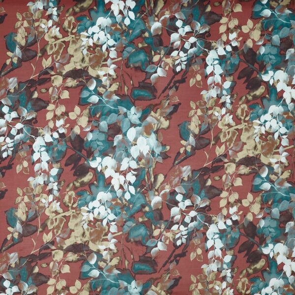 Fantasy Fabric - Copper by brown botanical velvet-chenille fabric from Prestigious Textiles