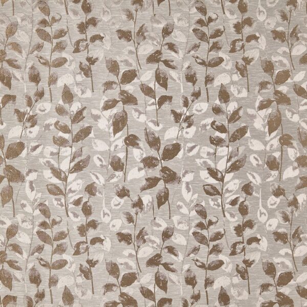 Valo Fabric - Caramel by brown botanical woven fabric from Prestigious Textiles