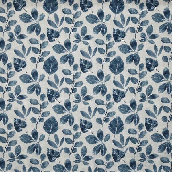 Whimsical Fabric - Sapphire by blue botanical cotton fabric from Prestigious Textiles