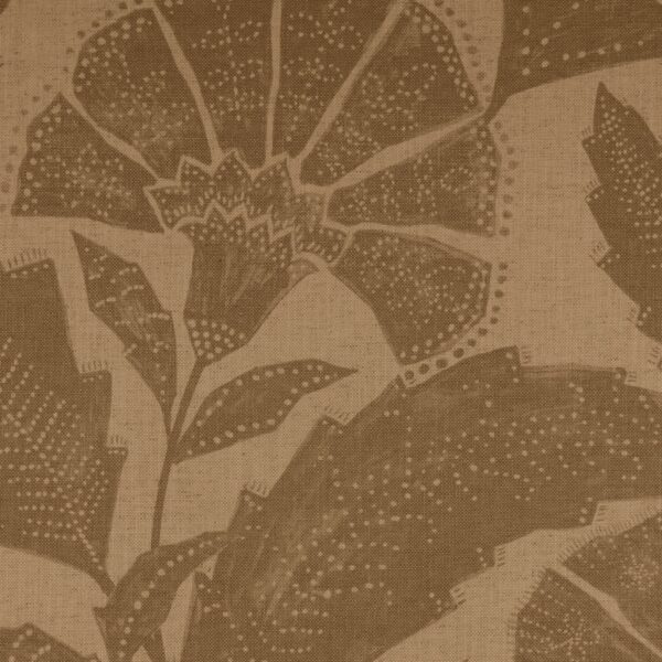 Eden Fabric - Clay by yellow botanical printed fabric from Warwick
