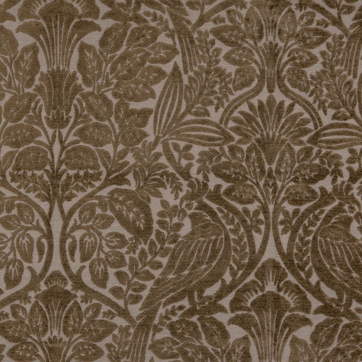 Marvic Fabric - Chestnut by brown botanical woven fabric from Warwick