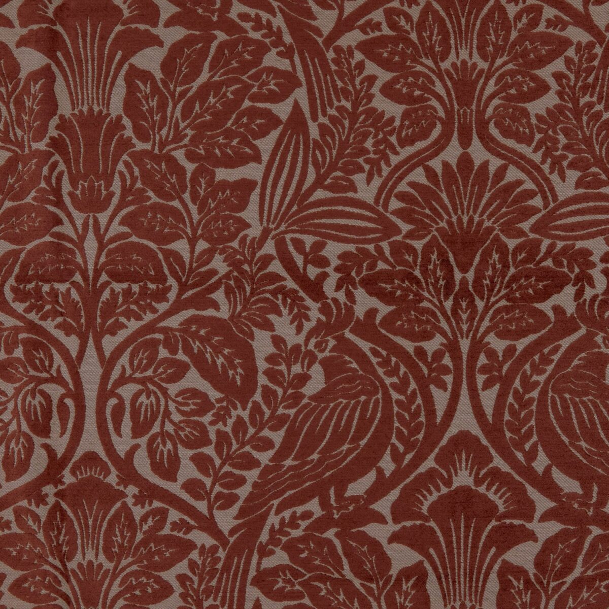 Marvic Fabric - Meranti by red botanical woven fabric from Warwick