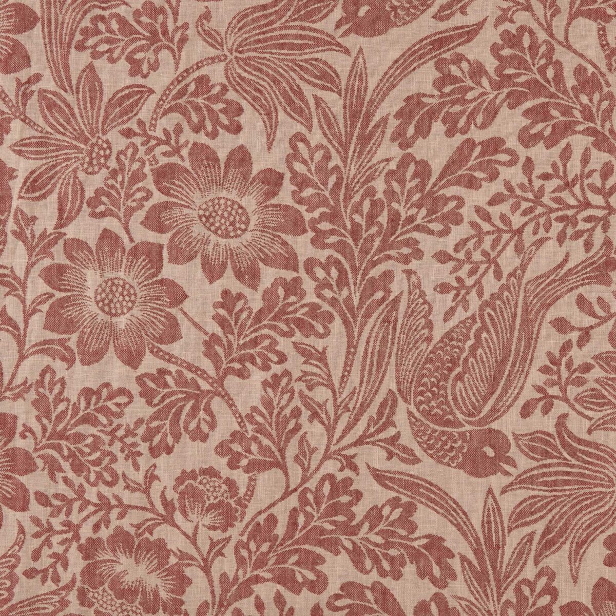 Morrison Fabric - Kiln by red botanical linen fabric from Warwick