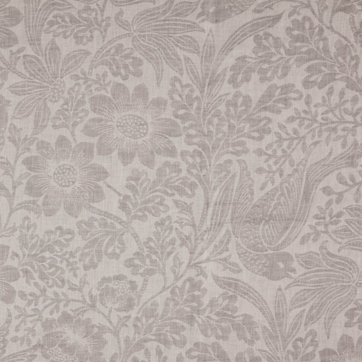 black-grey botanical linen fabric from Warwick