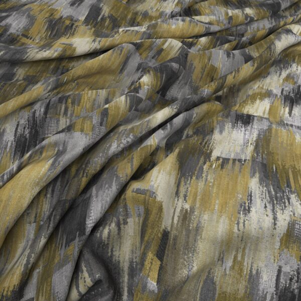 Arcadia Fabric - Charcoal by yellow misc velvet-chenille fabric from Warwick