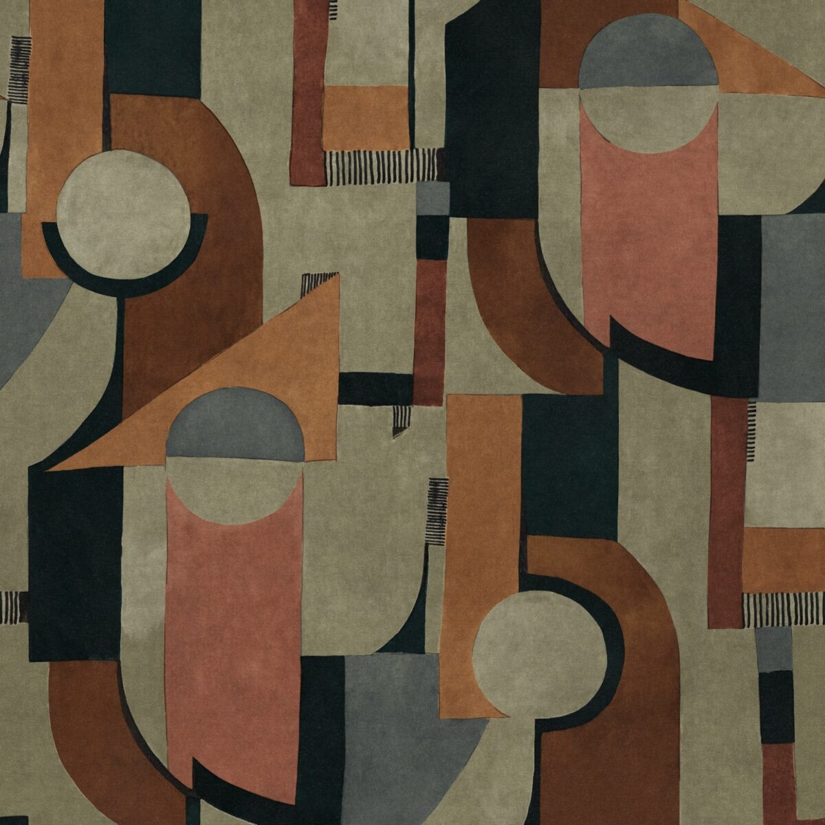 multicolour geometric velvet-chenille fabric from Warwick