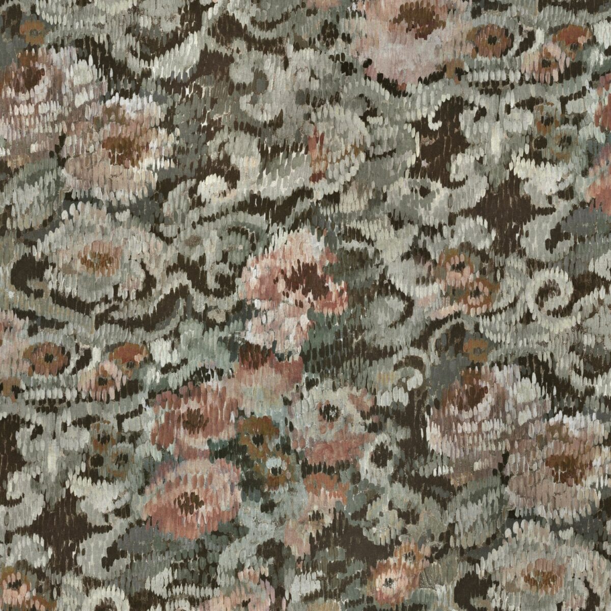 green botanical velvet-chenille fabric from Warwick