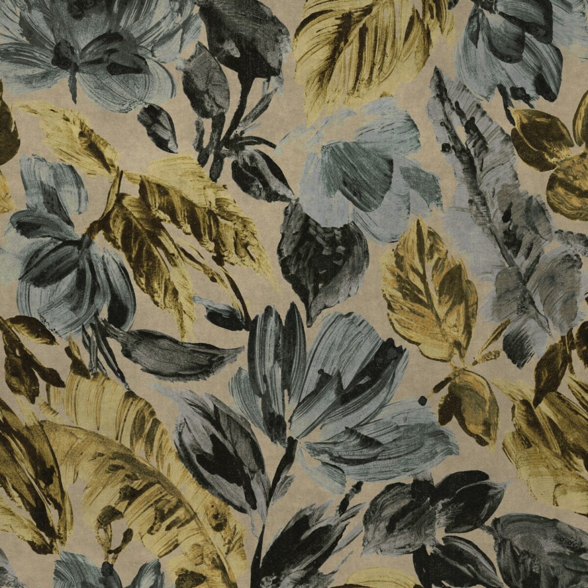 blue botanical velvet-chenille fabric from Warwick