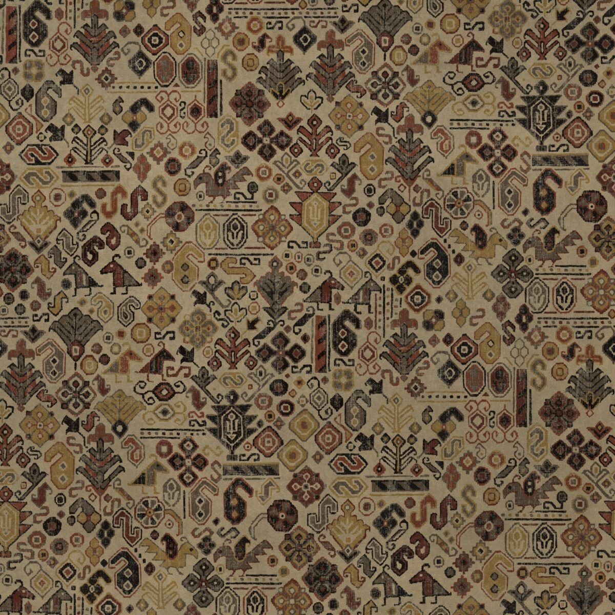 neutral geometric velvet-chenille fabric from Warwick